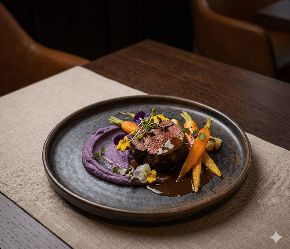 Beautifully plated main course
