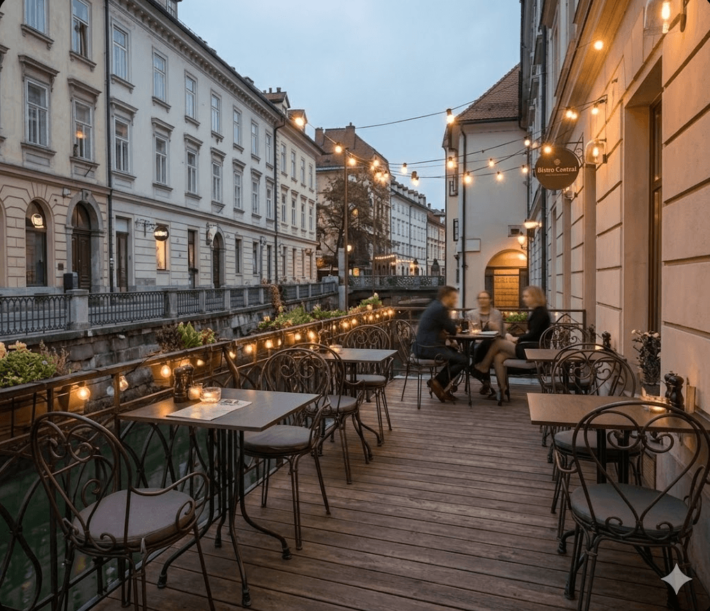 Outdoor terrace seating